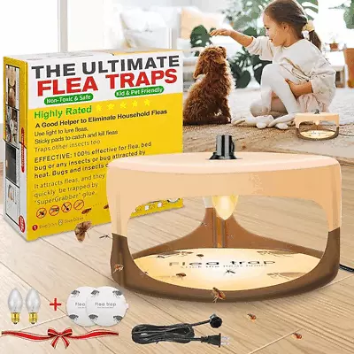 Electric Flea Trap Killer Home Pest Control Sticky Disc Spare Lamp Non-toxic Pad • $13.29