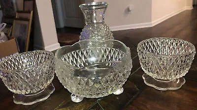 Vintage Indiana Diamond Point Glass Dish Set Of 4 • $60