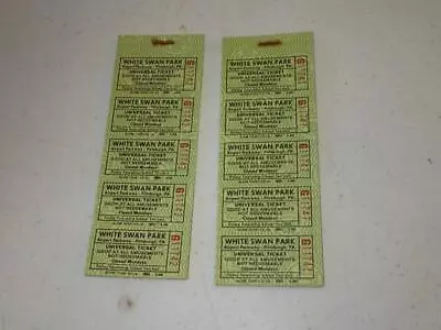 VINTAGE CLOSED WHITE SWAN AMUSEMENT PARK TICKET 2 BOOK 60 PITTSBURGH PA PGH Lot • $11.99