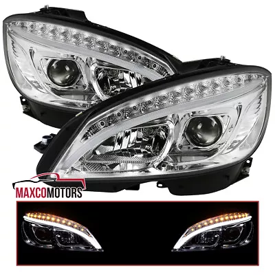 Projector Headlights Fits 2008-2011 Benz W204 C300 C350 C-Class LED Signal Strip • $382.49