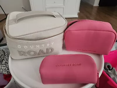 3x Country Road Cosmetic Bag Case  • $34