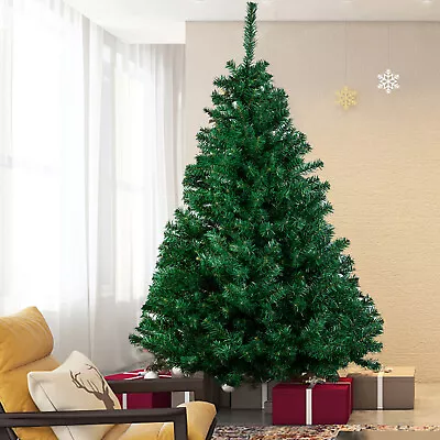 Christmas Tree 4/5/6/7ft With Lights / Pre Lit / Fiber Optic LED / Snowy Flocked • $42.77