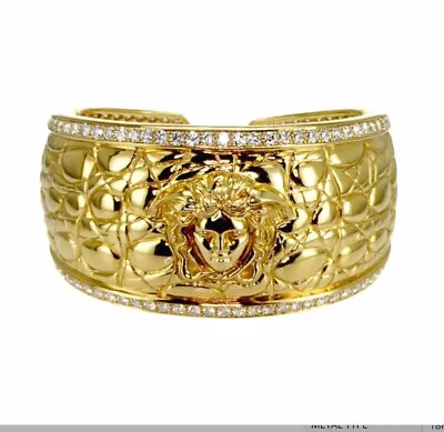Gianni Versace 18K Yellow Gold Diamond Medusa Cuff Bracelet - Rare Circa 1990’s • $23500