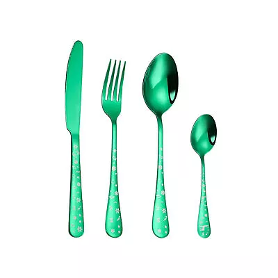 4Pcs/Set Cutlery Set Exquisite Anti-rust Safe Use Smooth  Fork 2 Colors • £11.90