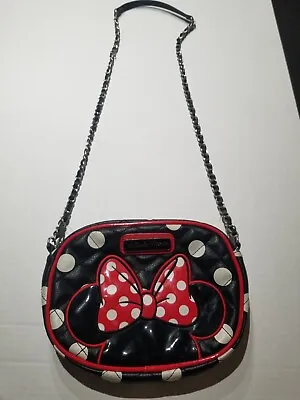 Loungefly Disney Minnie Mouse ￼ Crossbody Purse  Black And White ￼ Polkadot • $16.99