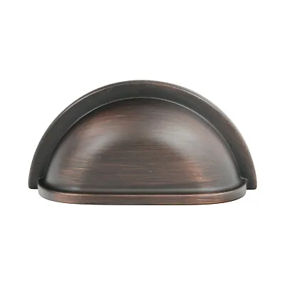 ROK 3  Centers Brushed Oil Rubbed Bronze Drawer Door Cabinet Cup Pull Handle • $7.79