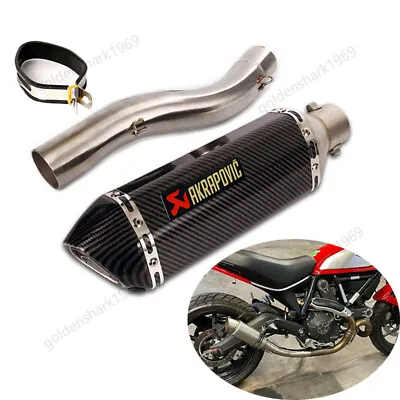 For Ducati Monster 797 Scrambler 800 821 Mid Exhaust Link Pipe 51mm Muffler Tips • $137.27