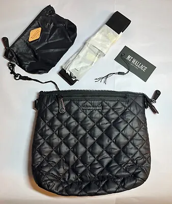 NWT MZ Wallace Scout Crossbody Nylon Bag XS Black Italian Leather Trim SOLD OUT • $175