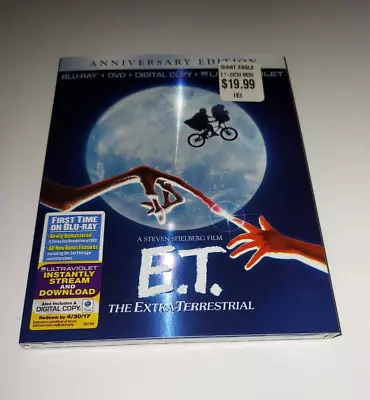 E.T. The Extra-Terrestrial Anniversary Edition Blu-Ray + DVD + Digital Copy NEW • $6.99