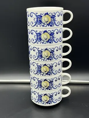 Set Of 6 Villeroy & Boch Septfontaines Cadiz Short Coffee Mugs Cups Stackable • $34.50