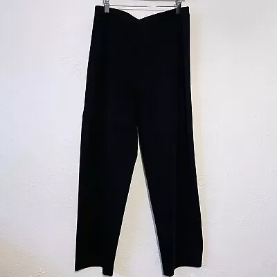 Exclusively Misook Size L Black Straight Leg Stretch Knit Dress Pants • $38