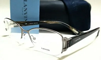 Authentic LANVIN VLN034S 0K20 Silver/Burgundy Horn/Stones 53/17/140 Eyeglasses • $29.95