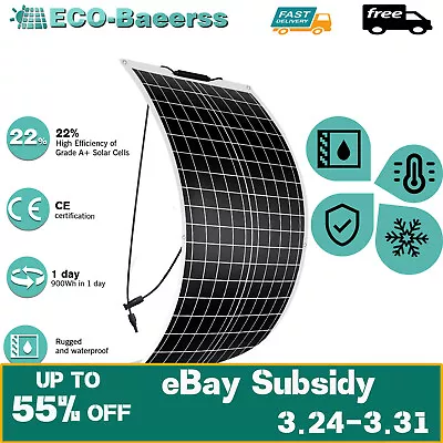 100W Watt Flexible Mono Solar Panel  12V Volt Car Boat RV Home Rooftop Camping • $53.59