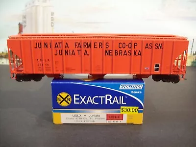 HO JUNIATA CO-OP- NEBRASKA ExactRail RTR 4780 Cov. Hopper #26146 - Metal Wheels! • $10.50