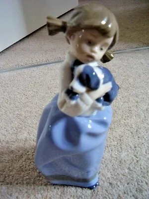  LLADRO NAO Spain Porcelain Girl With Puppy Figurine-ornament • £25