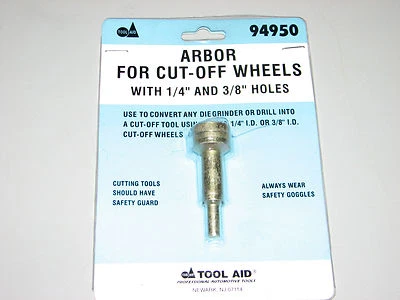 $8.95 • Buy Arbor For Cut-Off Wheels W/ 1/4  & 3/8  Holes-Aircraft,Aviation,Automotive Tools