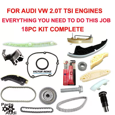 Timing Chain Kit 2.0T Chain Tensioner KitGaskets 18pcs Audi VW TSI CBFA & CCTA  • $182