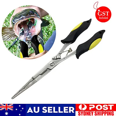 Stainless Steel Fishing Hook Remover Pliers Braid Tackle Line Cutter Scissors AU • $13.25