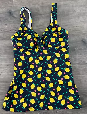 BODEN Navy Lemon Fruit Talamanca Tankini Top Size 6 BNWOT • £8.99