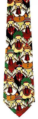 Pilgrim Indian Turkeys Men's Necktie Thanksgiving Novelty Holiday Neck Tie  • $16.95