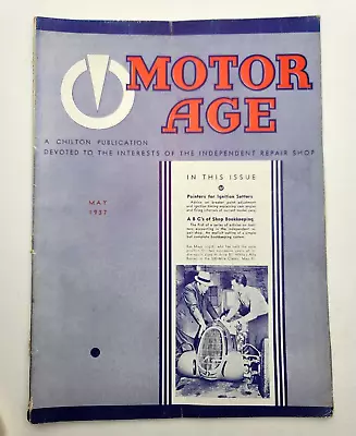 VTG Motor Age MAY 1937 Automobile Magazine - A B C's Of Shop Bookkeeping -RARE • $25.77