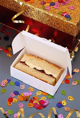 20 - 100 White Single Slice • Wedding • Party Cake Boxes •  Favour / Treat Boxes • £15.88