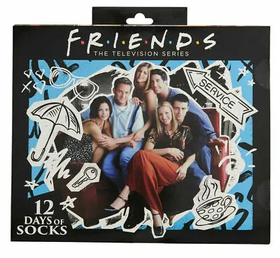 Men's FRIENDS 12 Days Of SOCKS Advent Calendar Gift Lot TV Show Sz 6-12 • $21.99