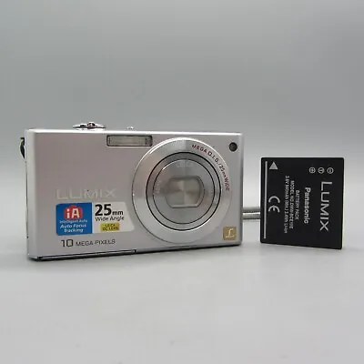 Panasonic Digital Camera Lumix DMC-FX37 10.1MP Touchscreen Silver Tested *Read* • £59.99