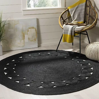 Jute Round Handmade Natural Round Jute Carpet 100%  Natural Area Floor Mats Rug • $25.14