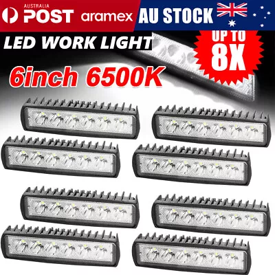 8pcs 6inch LED Work Light Bar Flood Reverse Fog Driving Lamp Offroad 4x4in • $31.90
