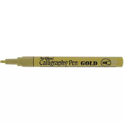 Artline EK993 Gold Metallic Calligraphy Pen Marker Medium 2.5mm Tip • £3.90