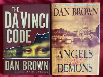 Lot 2 Dan Brown Hardcover The DaVinci Code And Angels & Demons FREE SHIP VG++ • $12