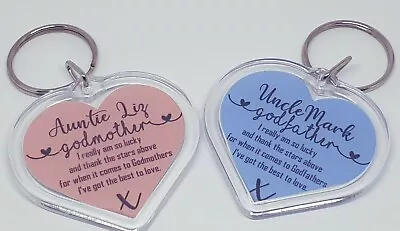 £2.99 • Buy Thank You Godmother, Godfather, Godparents Keyring PERSONALISED , Keepsake,Gift