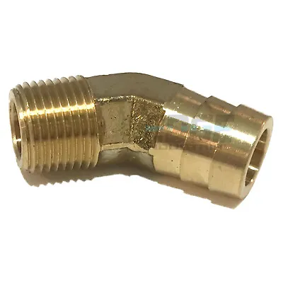 $13.53 • Buy 5/8 HOSE BARB X 3/8 MALE NPT Brass ELBOW 45 DEGREE Pipe Fitting Thread Gas Fuel