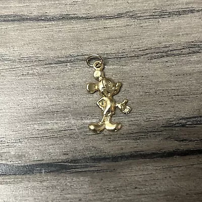 14K Yellow Gold MICKEY MOUSE Pendant Charm WALT DISNEY Cartoon Tiny Small VTG • $60