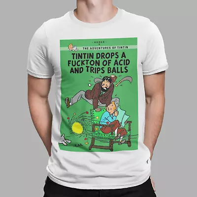 £6.99 • Buy Tintin T-Shirt Graphic Tin Tin 60s 70s 80s Classic Retro Comic Book Acid & Trips