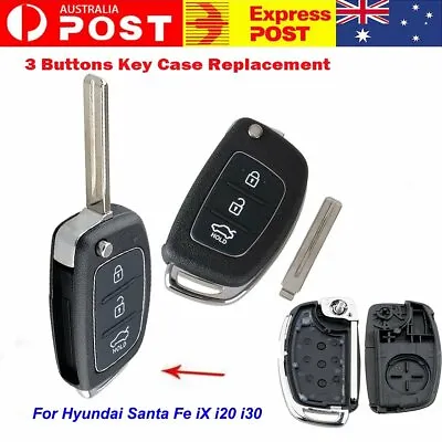 For Hyundai Santa Fe IX I20 I30 Button Flip Key Remote Silicone Case/Shell/Blank • $8.99