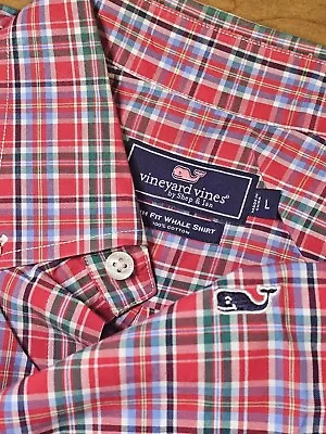Vineyard Vines Men's Large Slim Fit Whale Shirt  Long Sleeve Button Down  • $19.99