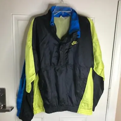 Vintage Nike Unisex 1/4 Zip Colorblock Pullover Windbreaker Jacket ~Size M (big) • $13.99