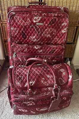 Set Of 2 Vera Bradley 22” Hardside 2 Wheel Luggage/Carry On  Retired Mesa Red • $130