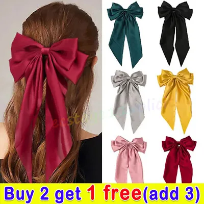 Oversize Womens Bow Hair Clip Bowknot Ribbon Hairpin  Two-layers Bows Barrettes. • £2.84