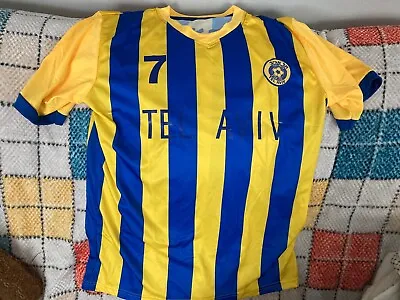 Maccabi Tel Aviv Soccer Embroidered Patch JERSEY Yellow Blue Striped #7 Original • $159.96