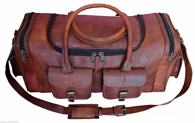 £40.38 • Buy Bag Leather Travel Duffle Weekend Gym Mens Overnight Holdall Luggage Vintage New