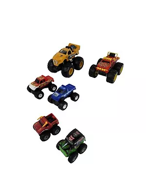 Lot Of 6  Pull-Back Monster Jam Mini Monster Trucks & Other Size And Brands • $14.88