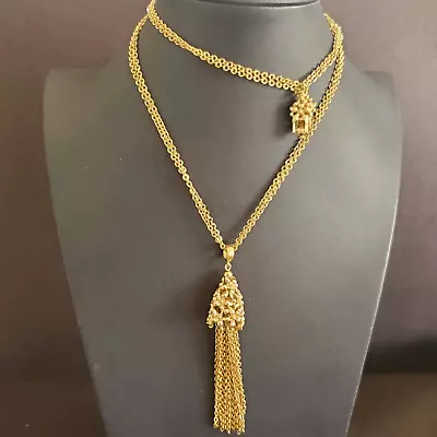 Monet Long Goldtone Necklace • $24