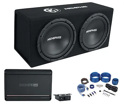 Memphis Audio SRXE212VP Dual 12  1000w SRX Subwoofer Enclosure+Amplifier+Amp Kit • $399.95