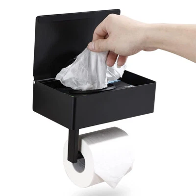$16.95 • Buy Toilet Paper Roll Holder + Phone Shelf Wall Mounted Stainless Steel Tissue Rack