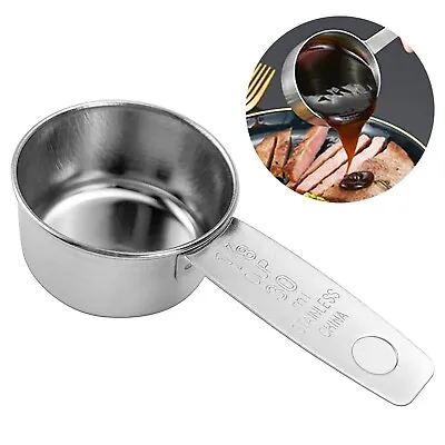 Measuring Cup 30ml 1/8-1 Cup Stainless Steel Nested Spoons Steak Cup Baking Tool • £2.87