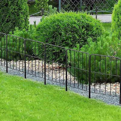 Decorative Garden Fence 10 Pack No Dig Rustproof Metal Fencing Animal Barrier • $19.99