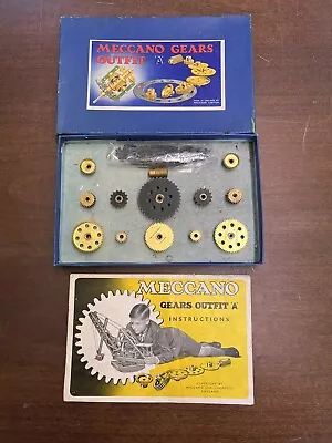 Vintage Meccano Gears Outfit A 1949 Complete In Original Box With Manual • £49.50